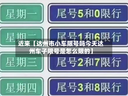 近来【达州市小车限号吗今天达州车子限号是怎么限的】