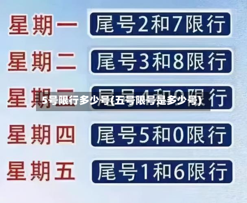 5号限行多少号(五号限号是多少号)