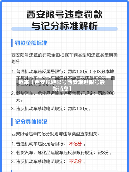 近来【西安规避限号西安规避限号最新消息】