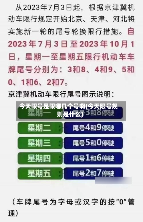 今天限号是限哪几个号啊(今天限号规则是什么)-第3张图片