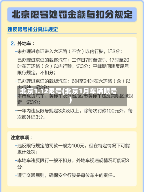 北京1.12限号(北京1月车辆限号)-第2张图片
