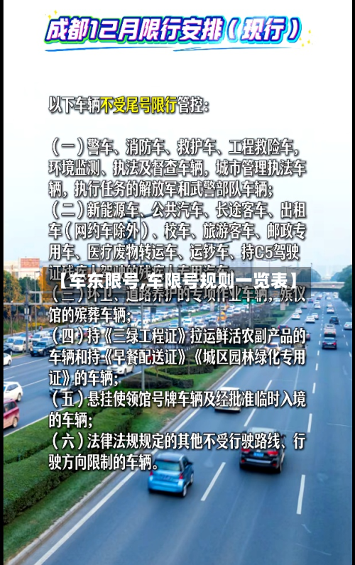 【车东限号,车限号规则一览表】
