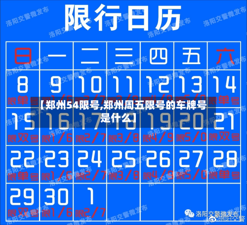 【郑州54限号,郑州周五限号的车牌号是什么】-第2张图片
