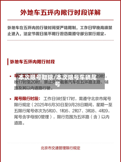 本次限号期限/本次限号车辆尾号