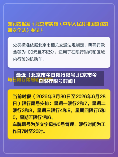 最近【北京市今日限行限号,北京市今日限行限号时间】-第3张图片