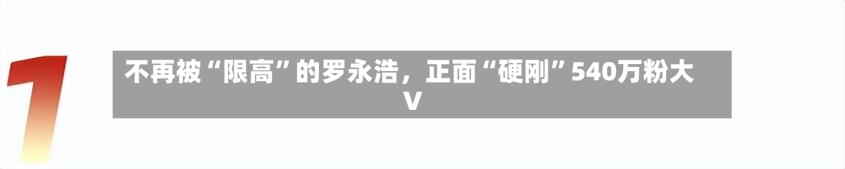 不再被“限高”的罗永浩	，正面“硬刚	”540万粉大V-第3张图片