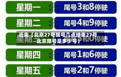 近来【北京27号限号几点结束27号北京限号是多少号】-第2张图片